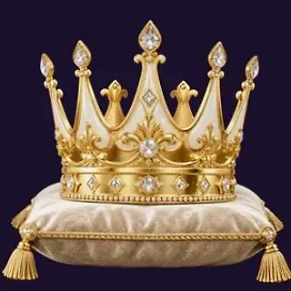 Gold crown on cushion — Tab66
